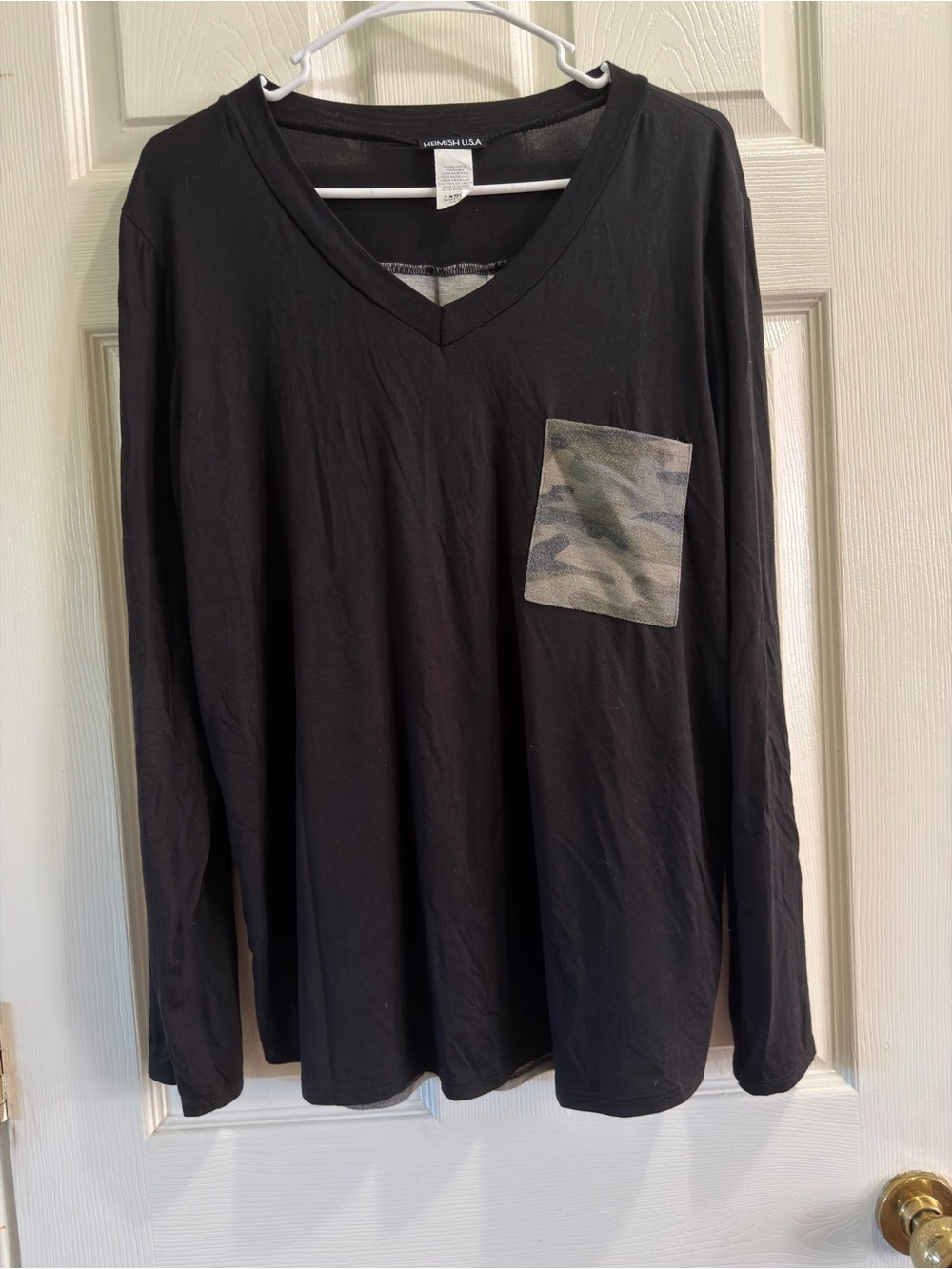 Boutique Pocket Tee with Camo back